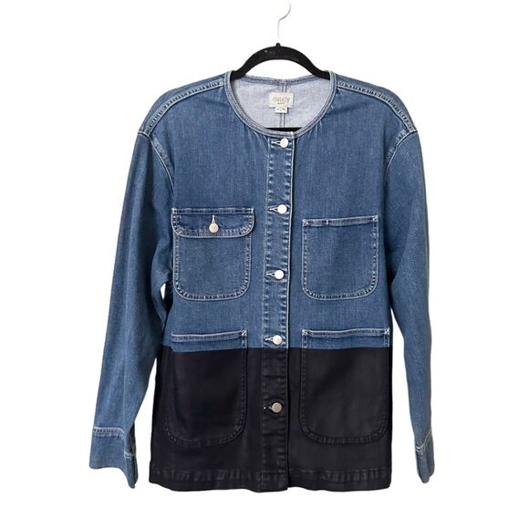 JASON WU GREY Two Toned Denim Jacket Sz 4 - Picture 2 of 4